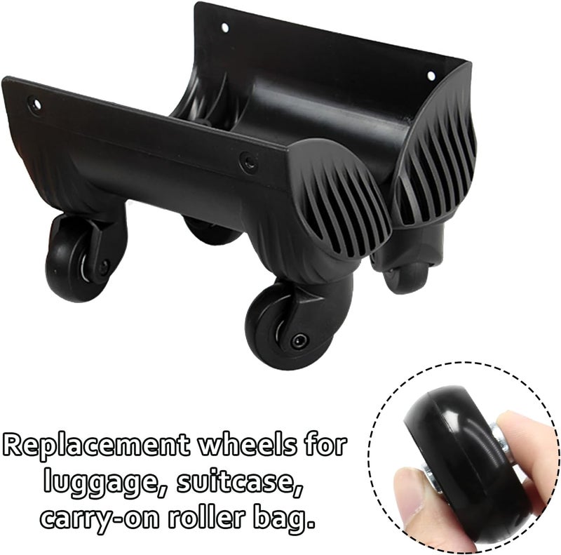 Suiwotin 4pcs 50 x 18mm Luggage Wheels Replacement, Black Rubber Suitcase Wheels Replacement Repair Kit, Smooth Luggage Replacement Parts for Carry-on Roller Bag, Suitcase Bag, Trolley Bag - Image 3